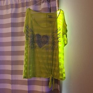 Yellow/sparkling silver print shirt